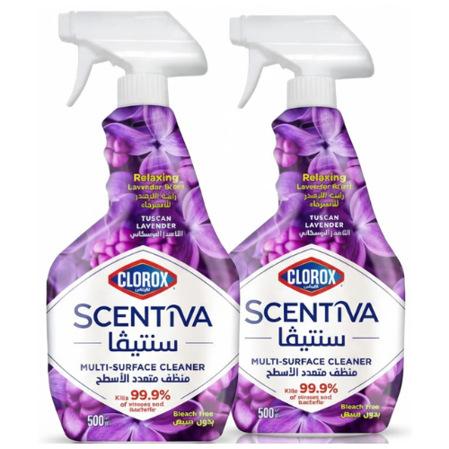 كلوركس سنتيفا متعدد للاسطح لافندر التوسكاني بخاخ 2 * 500 مل